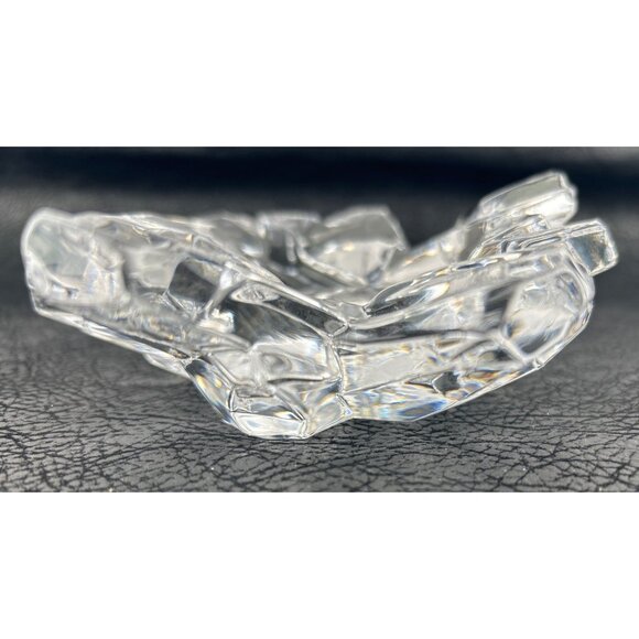 Ice Crystal Shaped Ashtray Signed Faceted Design & FM Art Glass Marking - Picture 7 of 10